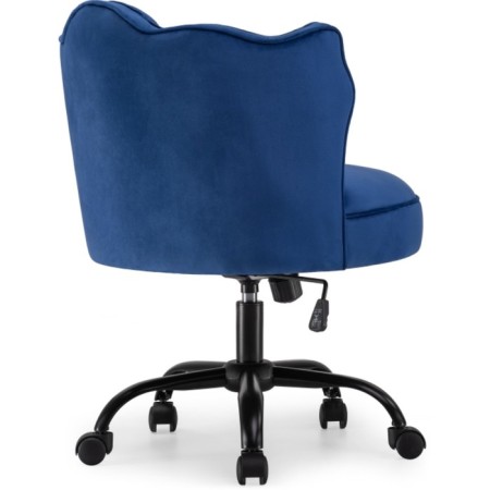 Computer chair Helen metal/velor, black/blue 61x61x83 cm-3