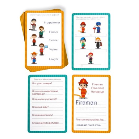 Developing set of writing-stand “Learning to write. Profession ", 15 cards-2