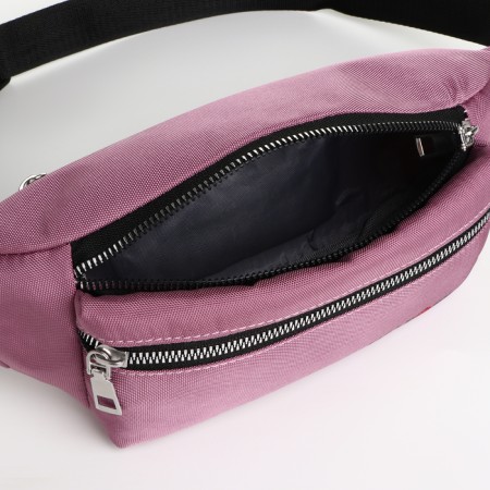 Lightning waist bag, 2 outer pockets, pink color-4