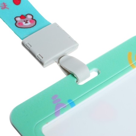 Badge horizontal, external size 10 x 7.8 cm, internal size 5.2 x 8.2 cm, tape 42 cm, with a pattern "Bear"-4