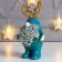 Souvenir Ceramics "Santa Claus, curly beard, cap with ox" Green 14.8x6.8x9.6 cm