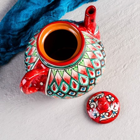Rishtan ceramics "Patterns", 1600 ml, red-2