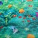 Bathroom rug "sea inhabitants", width 80 cm, roll 15 m