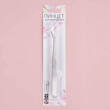 Pinzet curved for needlework, 12 cm, silver color-3