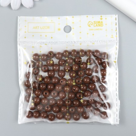 Beads Plastic "Coffee with milk" Gloss Set 25 grams d = 0.8 cm-2