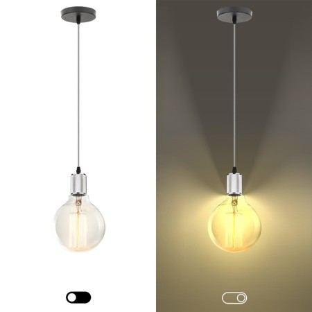 Lamp E27 - 5H27, wire 1 m, color chromium-2