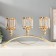 Summary metal, glass for 3 candles "Crystals - faces" gold 22.5x41x8 cm
