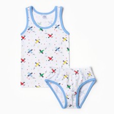 A set for a boy (T -shirt, panties), cornflower color, height 122 cm