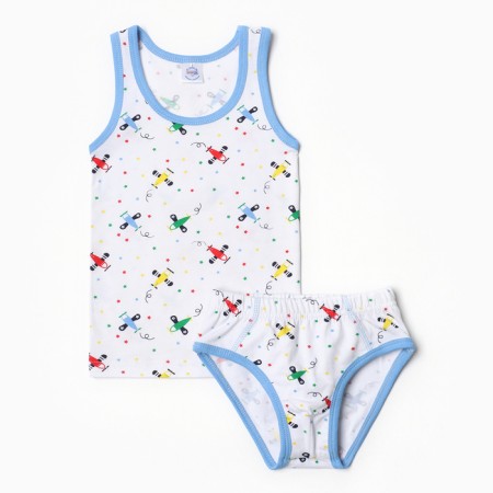 A set for a boy (T -shirt, panties), cornflower color, height 122 cm