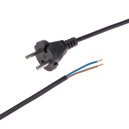 Electric cord with a PVS fork 2x0.75 mm2 5m (black) rexant