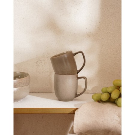 A set of mugs of ceramic SL Home "Molveno", 400 ml, brown color-6