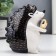 Souvenir Ceramics "Hedgehog with heart" White-black with gold 10.6x6x9.5 cm