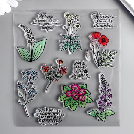 Stamp for creativity Silicon "Field Flowers" 15x13.5 cm