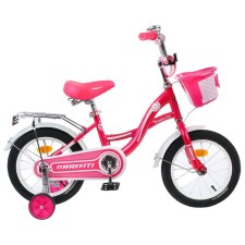 Велосипед 14" GRAFFITI Premium Girl, цвет розовый/белый