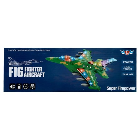 Aircraft "Fighter", on batteries, light, sound, green-7