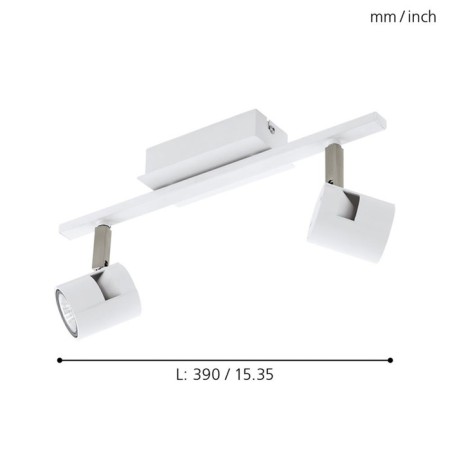 Vergiano 2x5W lamp GU10 White, nickel-2