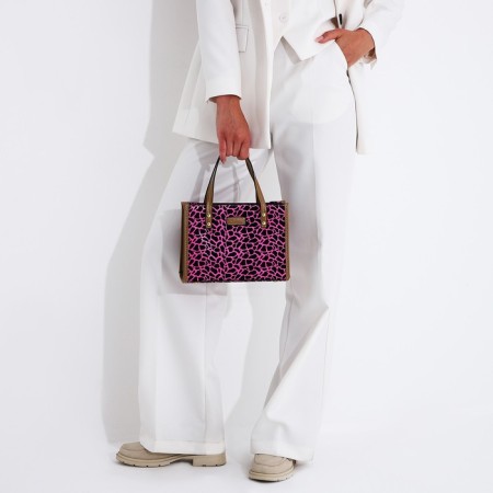 Bag Female Tout with zipper, pink color-7