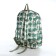 School backpack from textiles on a zipper, 3 pockets, green color