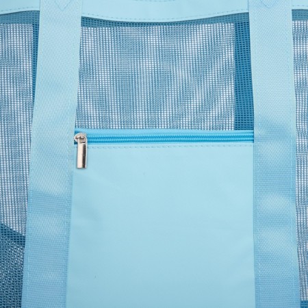 Bag - Shoper beach, 33x32x1 cm, with a grid, blue color-4