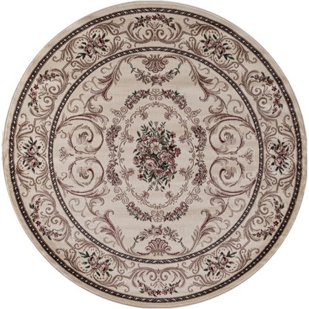 Round Merinos Colzey Carpet, size 200x200 cm, Cream color