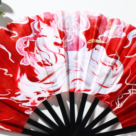 Fan plastic, textiles h = 27.5 cm "Fiery Fox" mix-2
