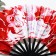 Fan plastic, textiles h = 27.5 cm "Fiery Fox" mix