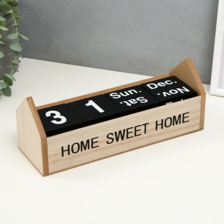 Souvenir wood desktop calendar "Home calendar" black 26x8.5x10.3 cm-4