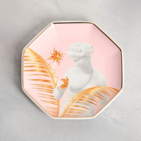 Tea couple ceramic "Venus", mug 200 ml, saucer 13 cm, golden color-7