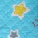 Star coverlet 110x140cm, turquoise, calico 120g/m, HL 100%