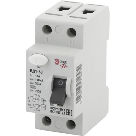 Protective shutdown device ERA PRO NO-902-72 VD1-63 2P 16A 100m