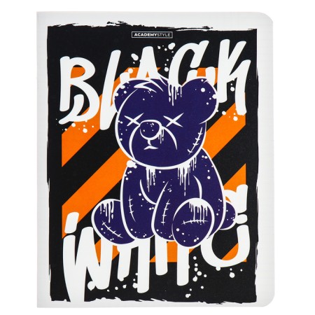 Notebook of 48 sheets in the cage "Fashion Bear", plastic cover, mix-3