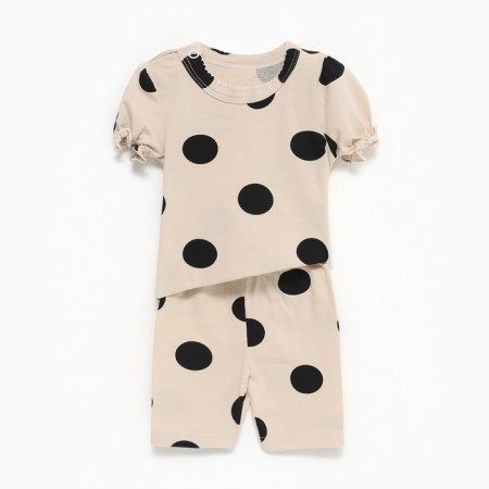 Costume: T-shirt and leggings crumb I "peas", height 86-92, beige