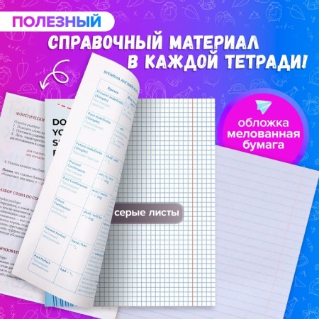 A set of subject notebooks of 36 sheets "Animal memes", 12 items, with reference material, cover covered paper, block No. 2 (gray sheets)-1