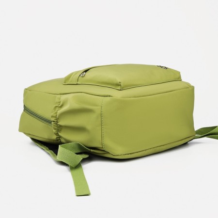 School backpack of textiles on lightning, Cute, 4 pockets, green color-2