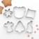 A set of forms for cutting the cookies of the share “angel, bear, Christmas tree, bunny”, 6 objects, silver color