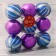 Set of balls plastic D-6 cm, 9 pcs "Disco strips" lilac-blue