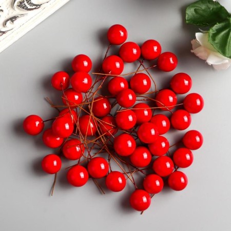 Decor for creativity "Red Berry" set 40 pcs diam 1.4 cm-2
