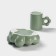 Coffee steam ceramic "chamomile", 2 items: a mug 260 ml, a saucer d = 17 cm, green color