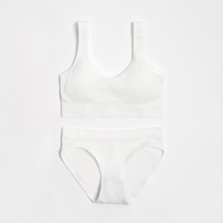 Female set (top, panties) color white, size 42-44-4