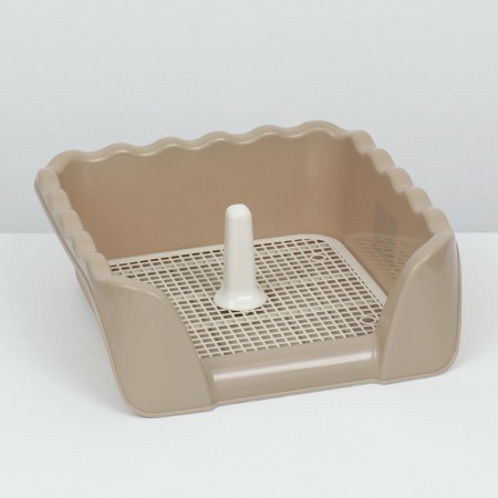 Tuel for dogs with high sides and a removable mesh 43x43x15 cm, beige-1