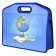 Folder with handles plastic A4, 370 x 300 x 110 mm, with a cut handle, Phoenix "Globe" Blue 62560