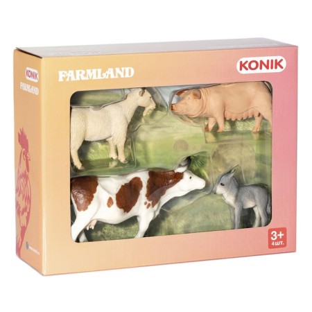 Farm animals Konik: goat, sheep, donkey, cow