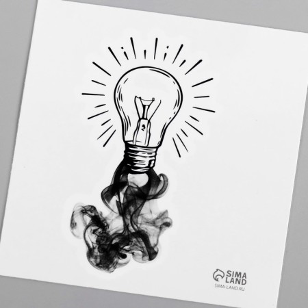 Black Tattoo on the body "Black. Light bulb" 6x6 cm-5