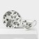 Service Porcelain Tea Black Rose, 12 items: 6 mugs 220 ml, 6 saucer d = 15 cm, white color