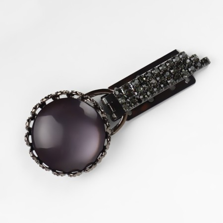 Decorative fastener, 8.2 × 3.5 cm, black/gray color