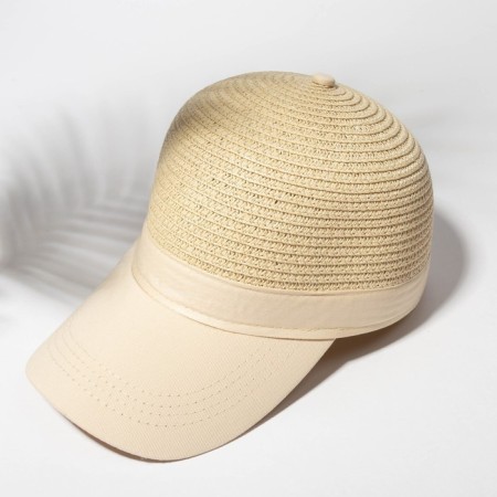 Cap female wicker minku beige color, size 56-58-2