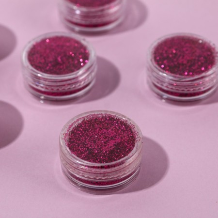 A set of sparkles for decor, small grinding, saturated pink color, 6 pieces-1