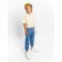 Children's jump (T-shirt, trousers), height 98-104 cm, cream color, blue