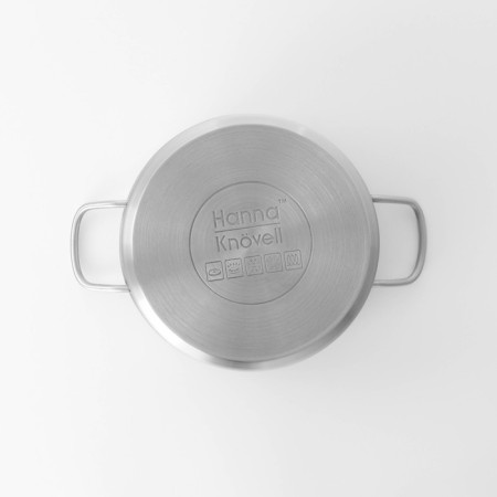 Hanna Knövell stainless steel pan with a lid, 3 l, d = 20 cm, h = 9.5 cm, wall thickness 0.6 mm, induction-9