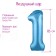 Foil ball 40 “number 1”, cold blue color, slim